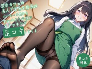 【足コキ特化】駅前カフェの美人で有名な店長はコーヒーを飲むとアルバイトの僕にストッキング足コキしてくる