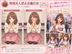 【特別美人禁止法施行局】もう〜フェラチオなんてしたくない〜!バキュームフェラチオによるプレイ【女子大生・吉岡瑠奈(20歳)】